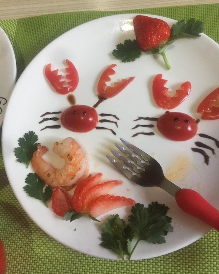 🦀创意盘饰拼盘摆盘（圣女果螃蟹）