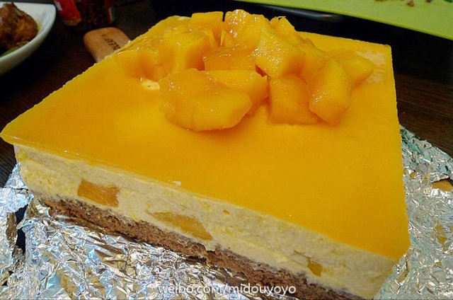 料超足的芒果慕斯蛋糕