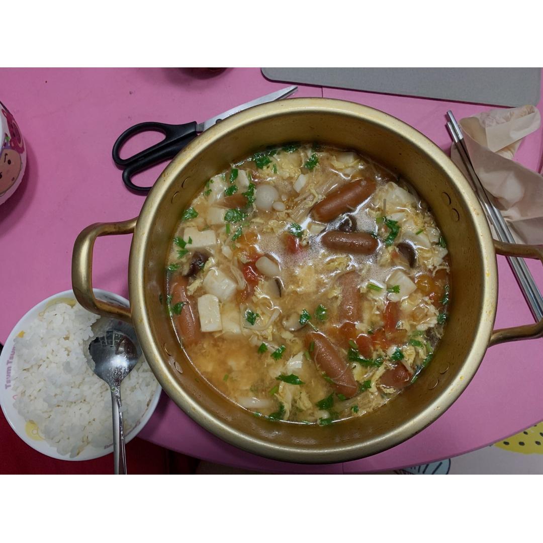 番茄鸡蛋菌菇豆腐汤🍲（零失败）