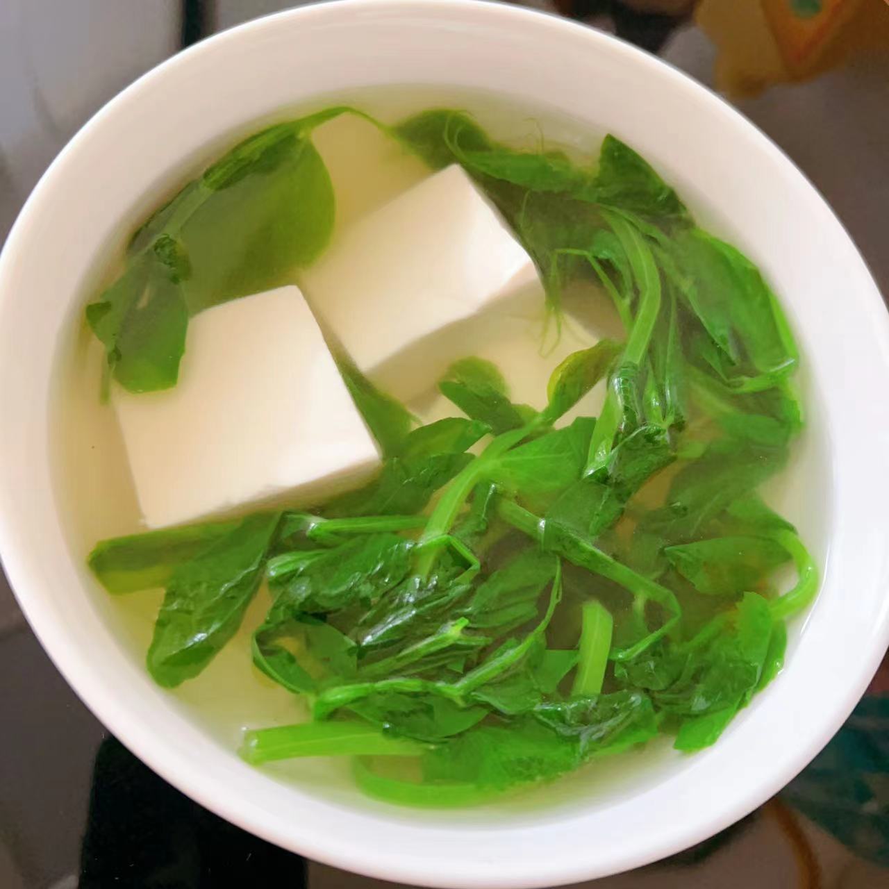 豌豆尖豆腐汤(瘦身减脂汤&轻餐汤食)的做法