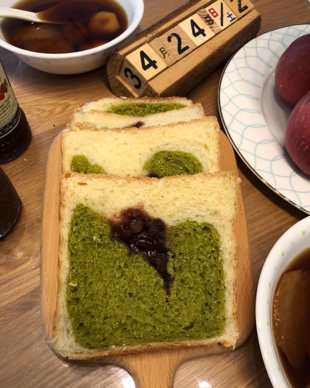 抹茶蜜豆吐司