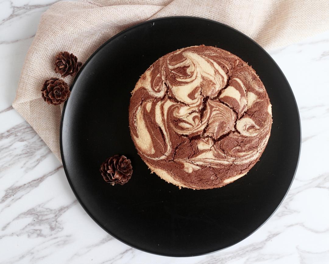 可可双色戚风（奶牛戚风）～17厘米加高戚风模或者18厘米戚风模