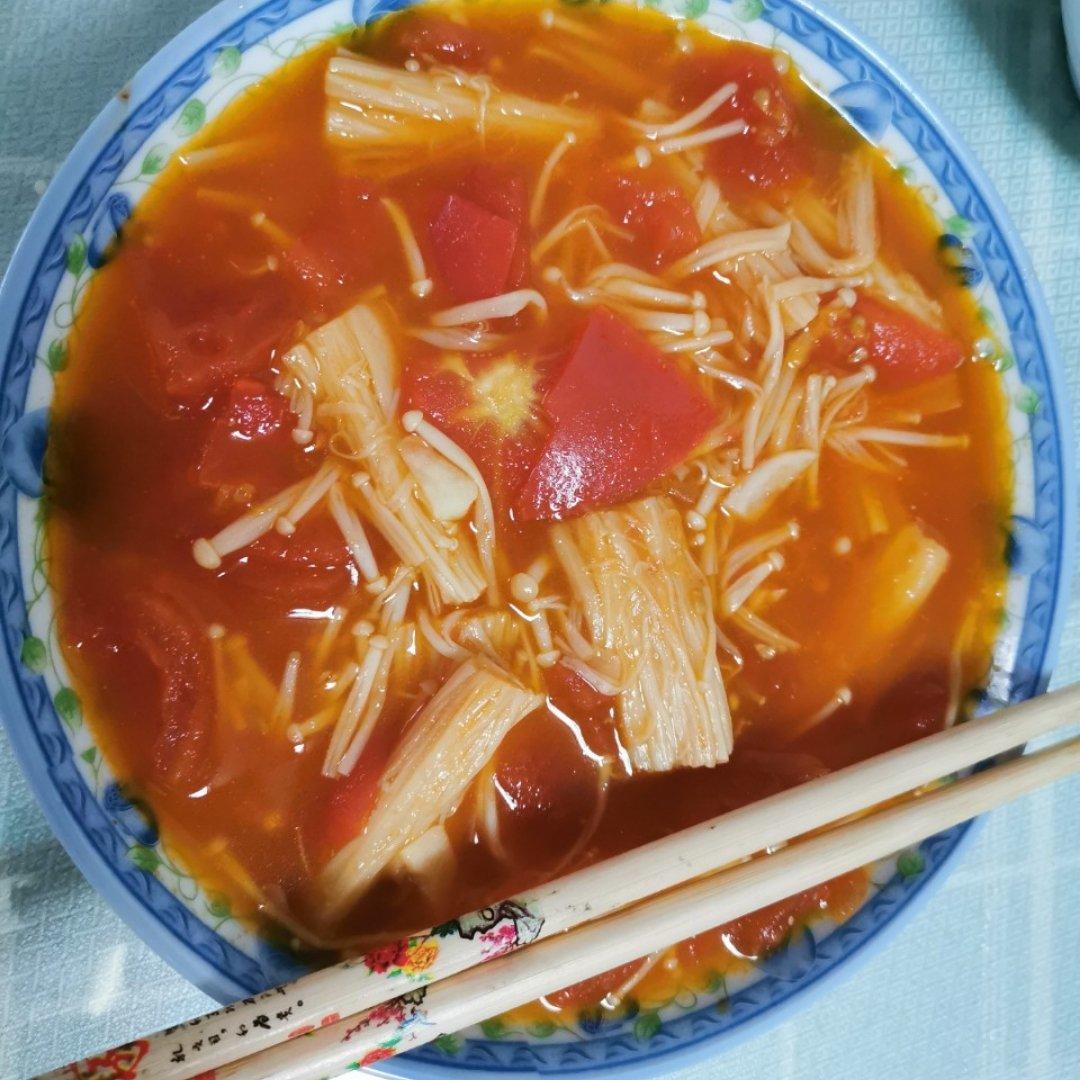 番茄烩金针菇