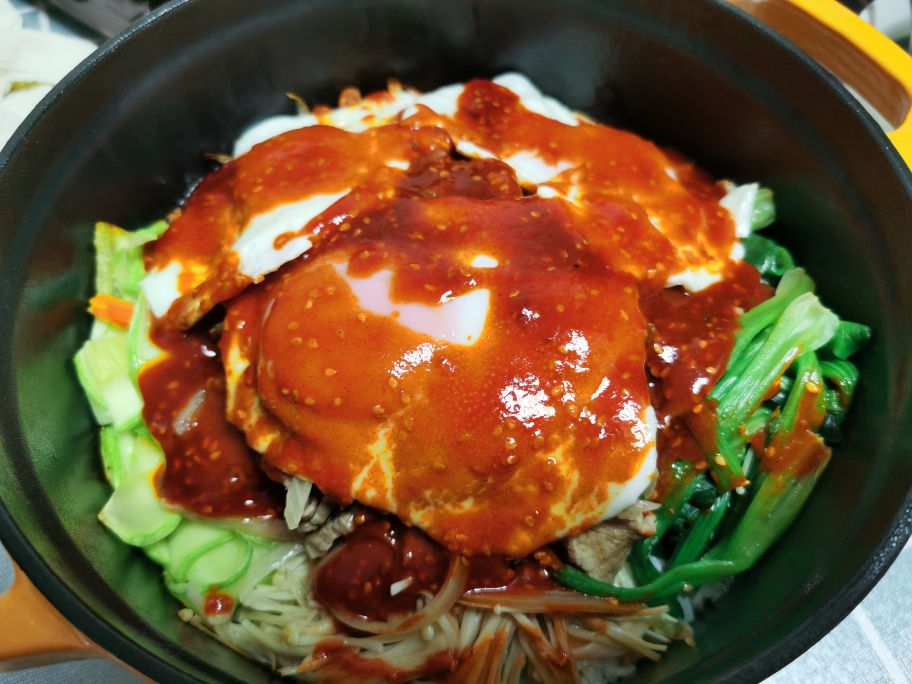 #珐琅锅食谱#韩式牛肉拌饭（同石锅拌饭，超详细步骤）的做法 步骤10