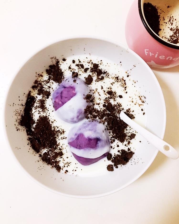 奶油芋头紫薯泥💕