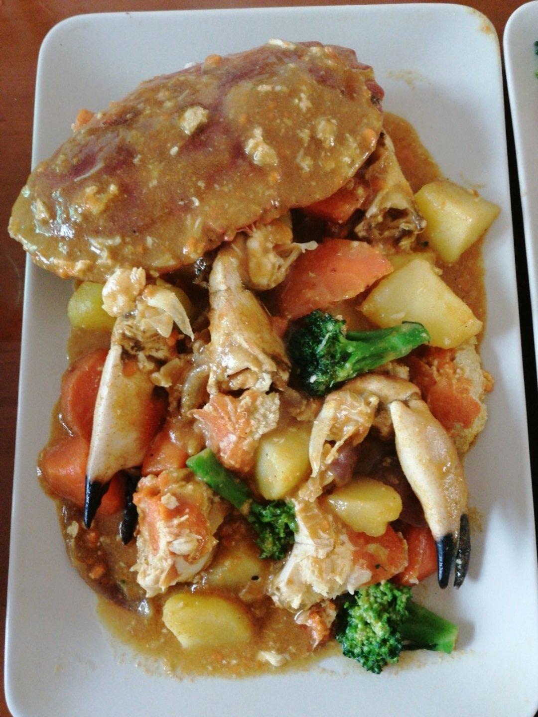 咖喱炒英国黄金面包蟹【主食-海鲜-面包蟹】