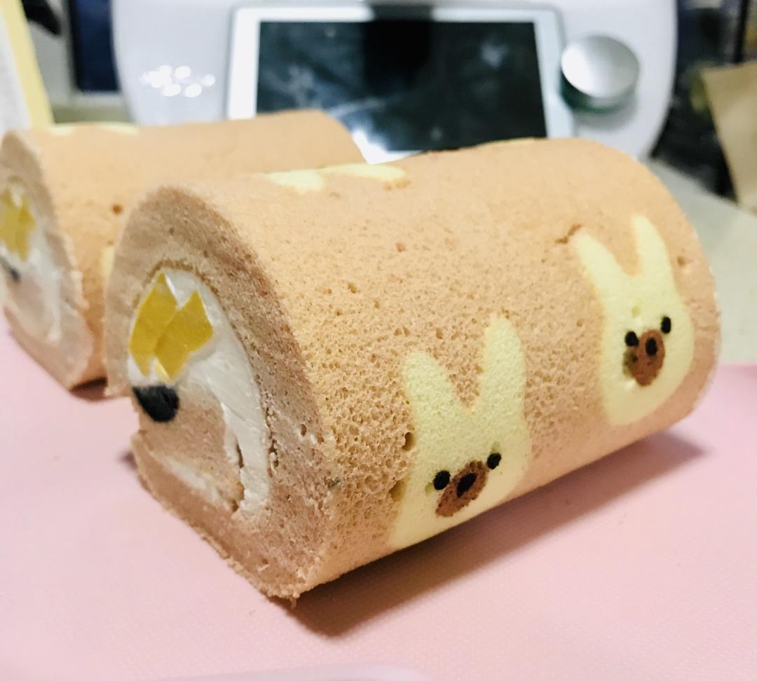 可可芒果奶冻卷