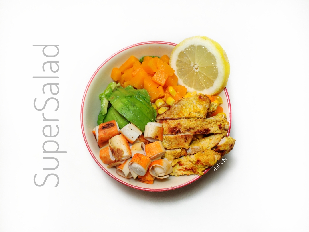 减脂‖吃过最好吃的均衡鸡胸牛油果蟹棒沙拉（超低卡健康沙拉酱）的做法