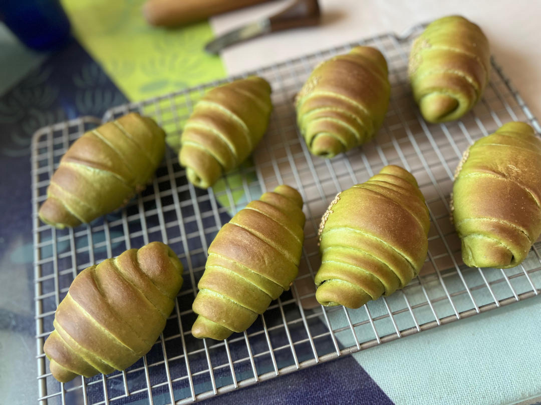 抹茶控｜抹茶红豆盐面包｜海盐卷｜盐可颂