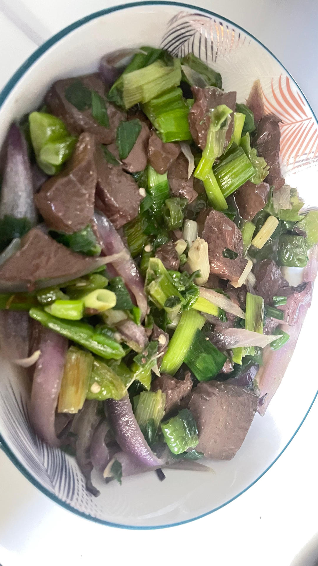 大葱冒鸭血（炒鸭血）
