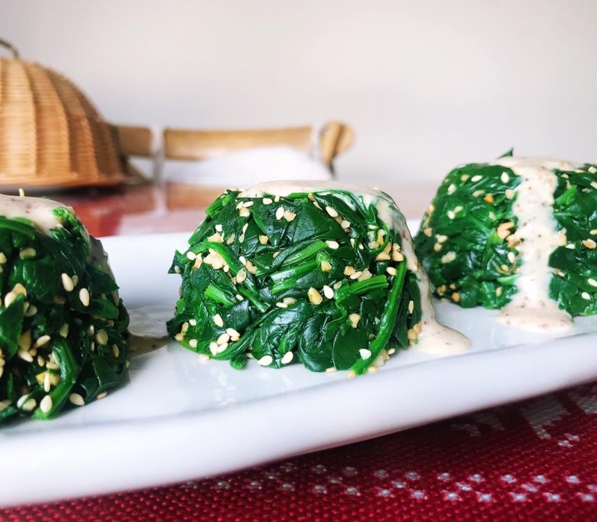 麻酱拌花生菠菜