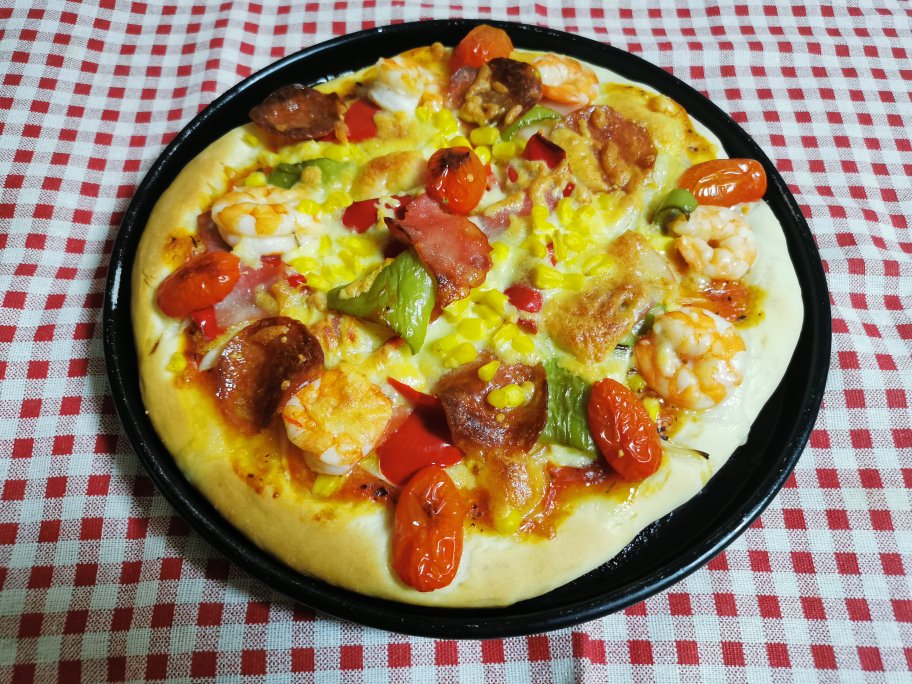 简单食--马苏里拉培根披萨