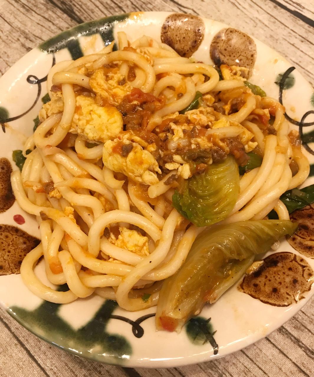 番茄鸡蛋乌冬面