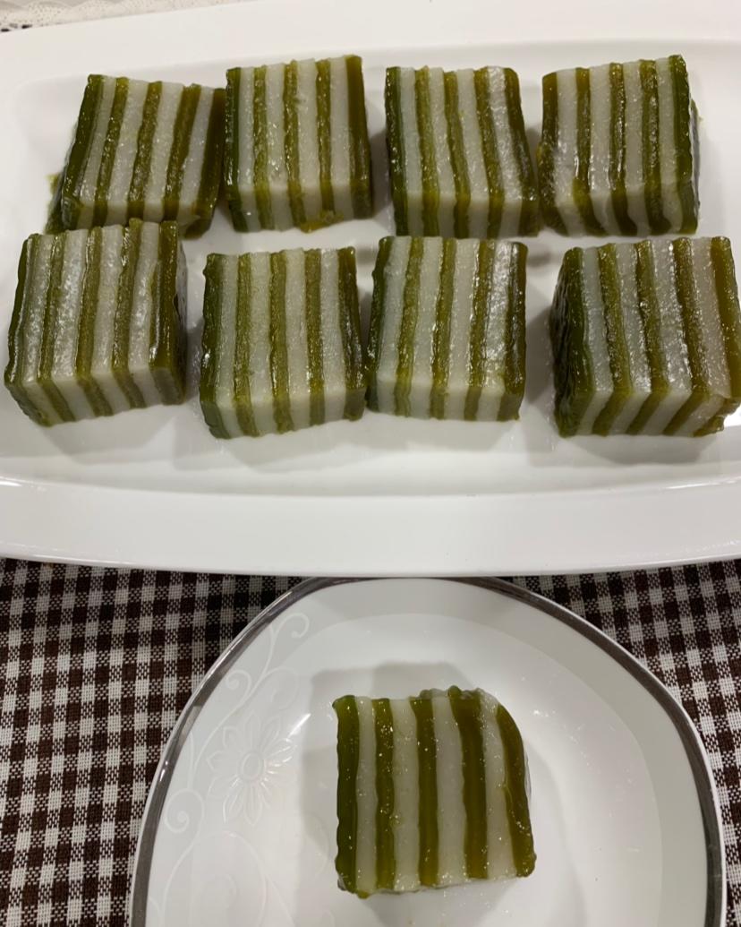 斑兰椰汁千层糕（木薯粉）