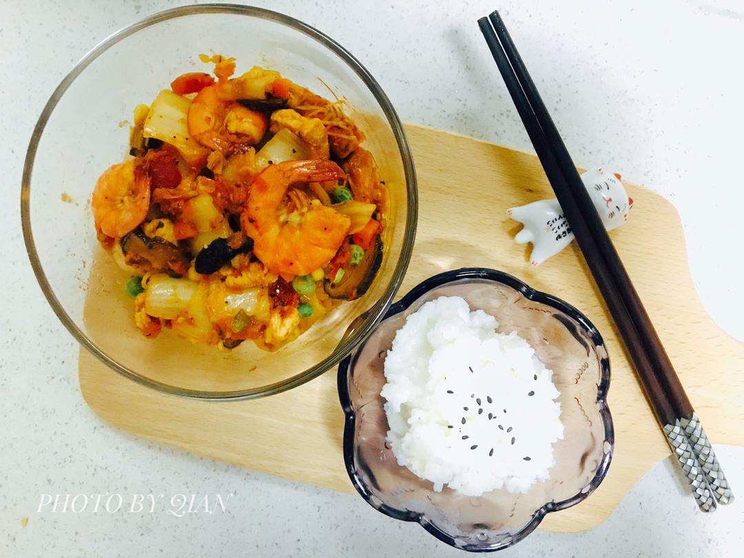 番茄鲜虾炒鸡胸肉