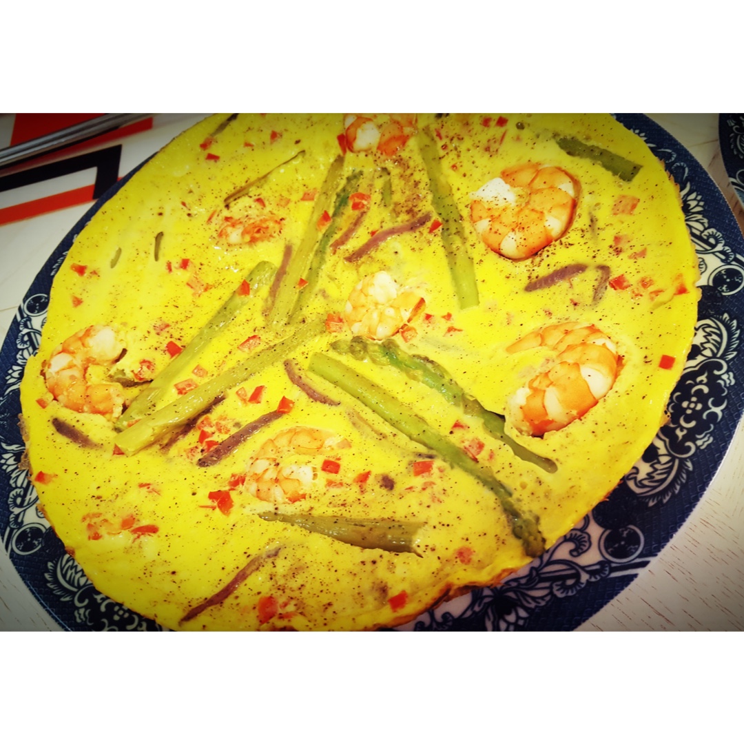 芦笋虾仁早餐蛋饼