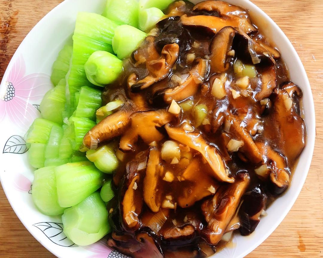 美味纯素下饭菜香菇油菜的做法