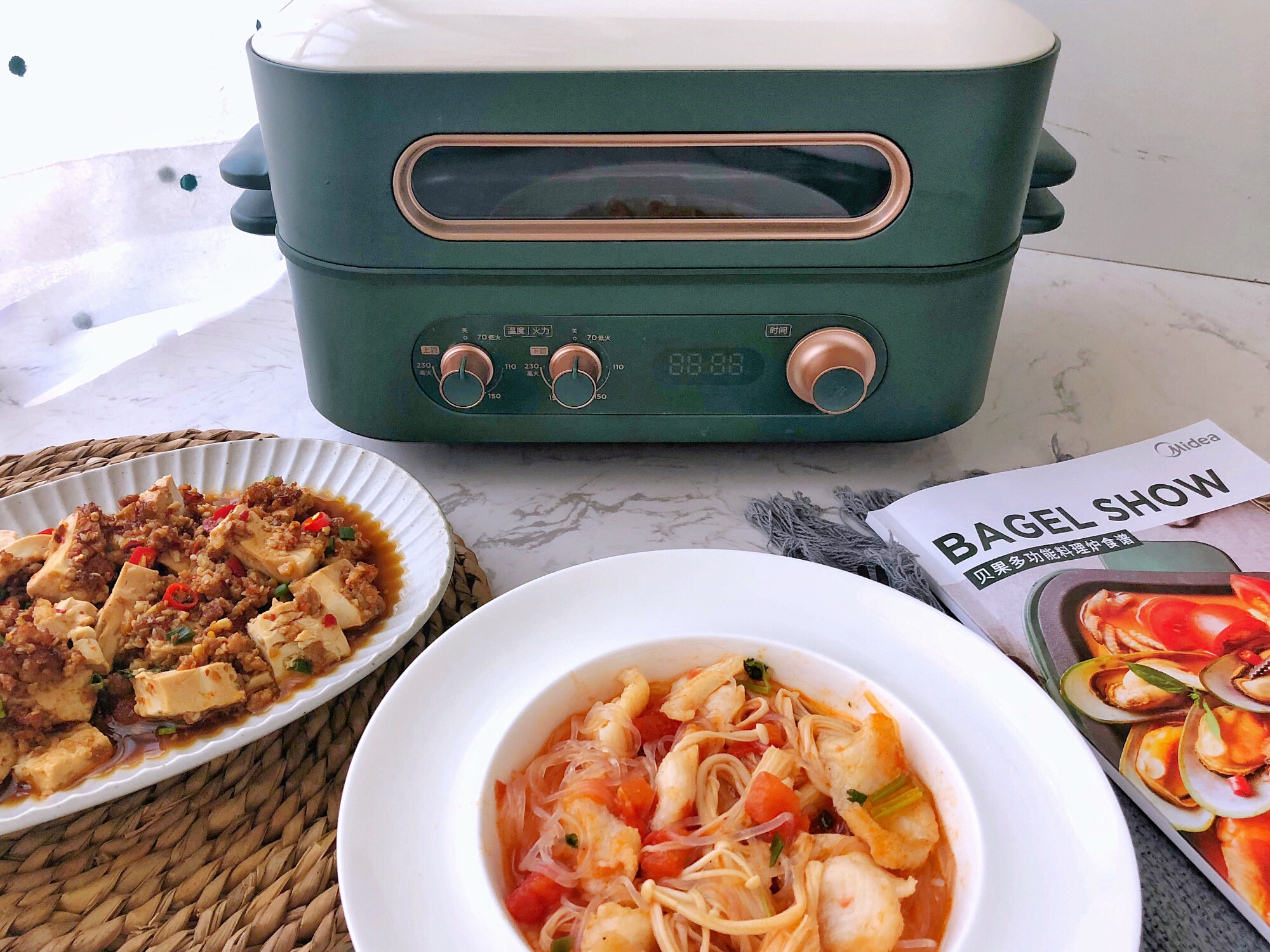 【美的双子炉】开胃简单的番茄龙利鱼粉丝煲➕锡纸肉沫豆腐的做法