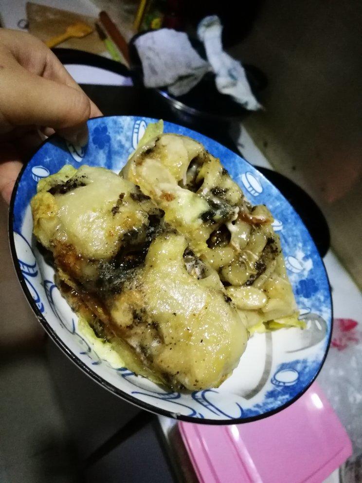 平底锅煎红豆面包