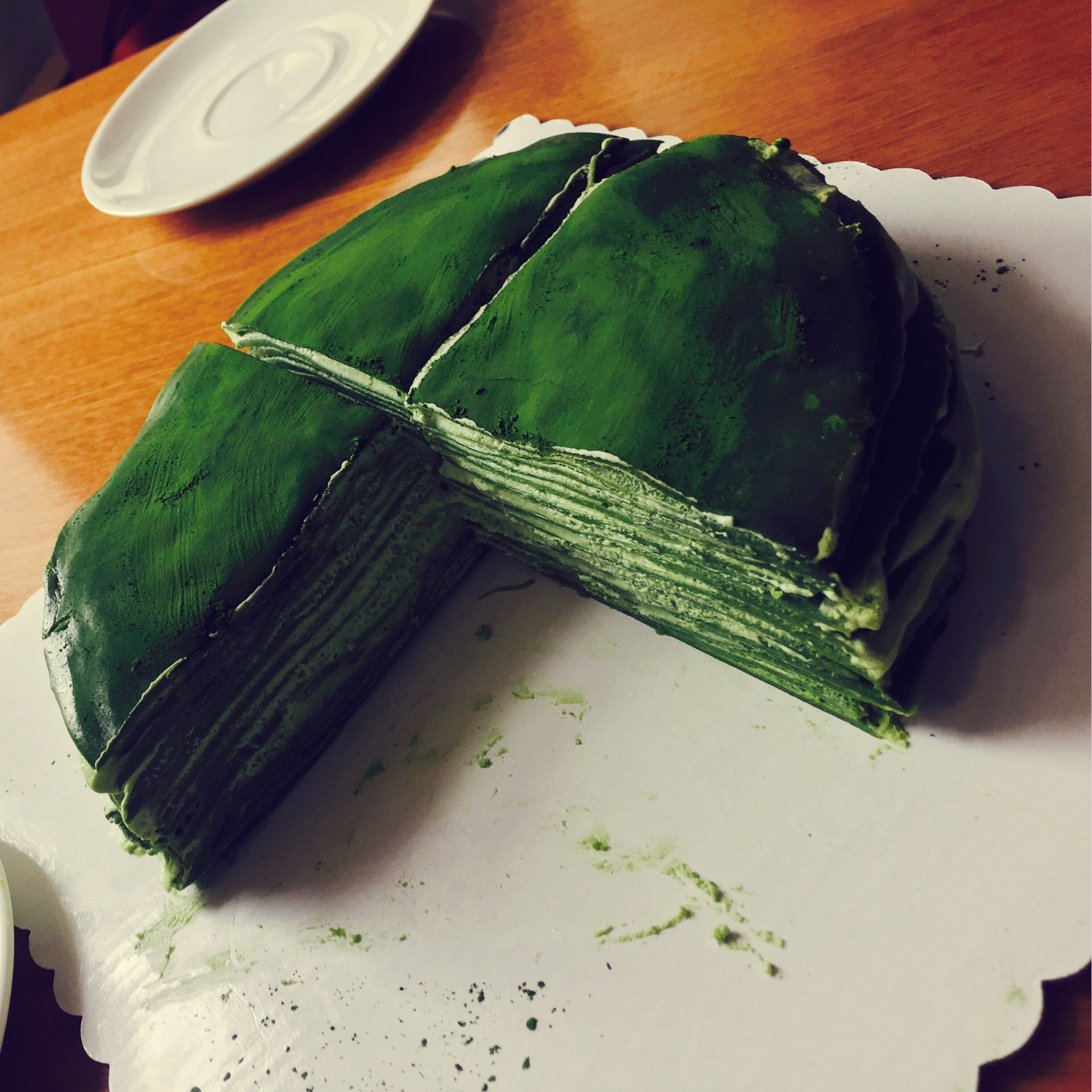 美味的煎蛋糕—抹茶千层蛋糕