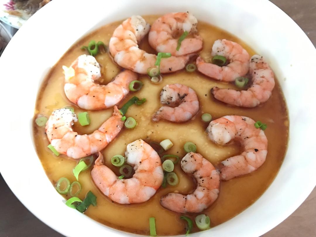 丝滑如镜的～虾仁蒸蛋