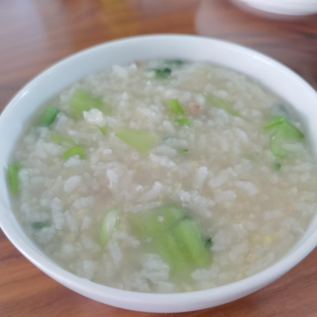 青菜瘦肉粥