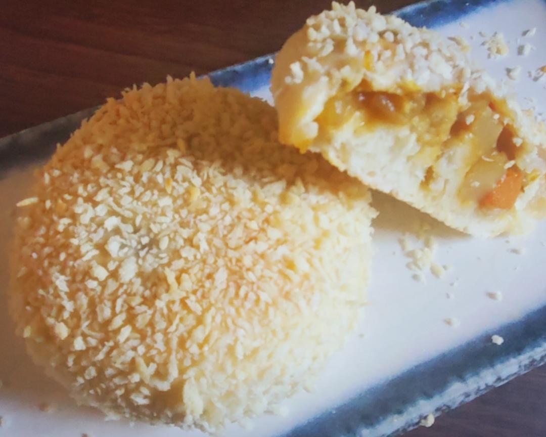 咖哩萍果雜菜包的做法