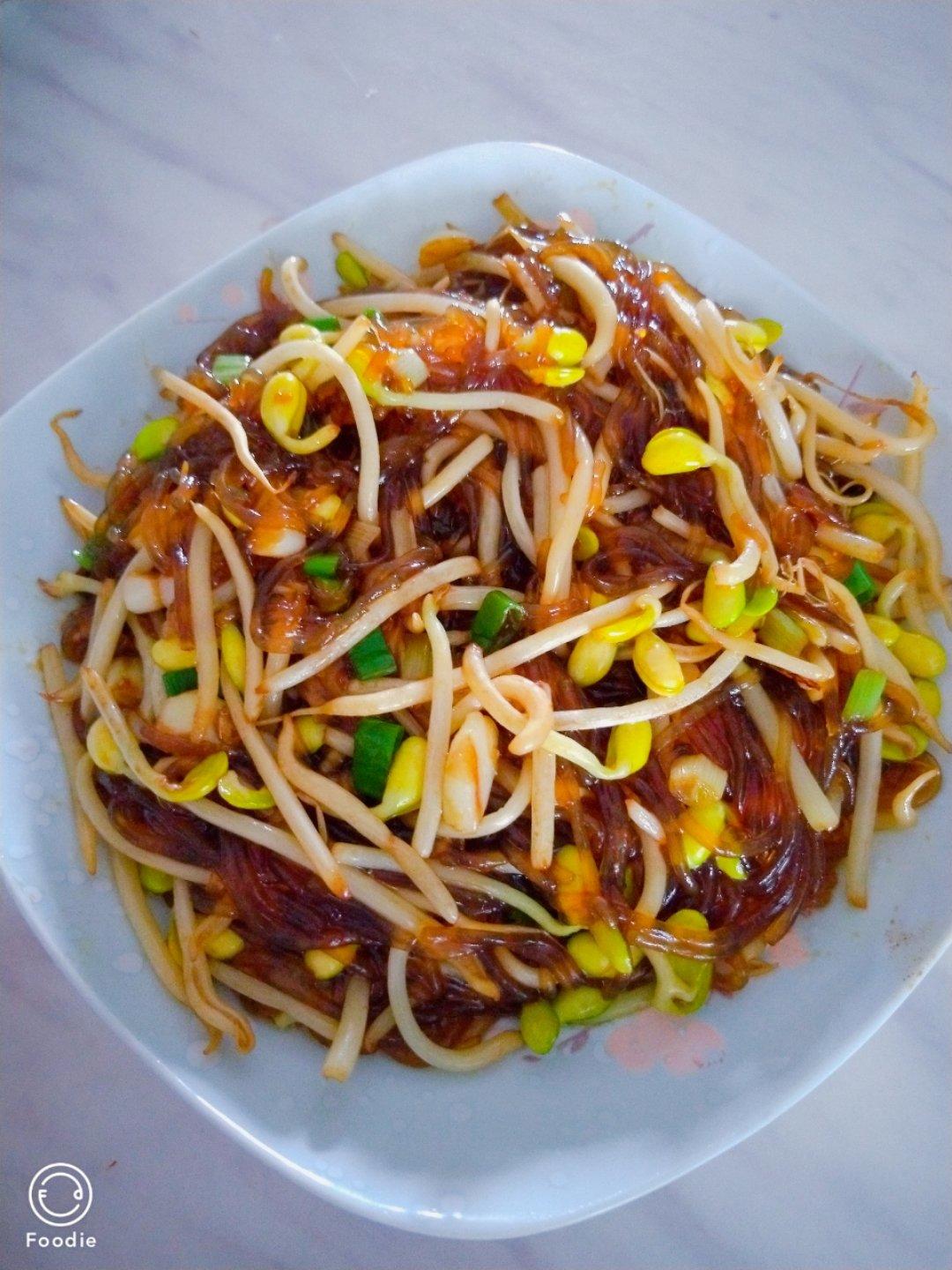 豆芽炒粉丝