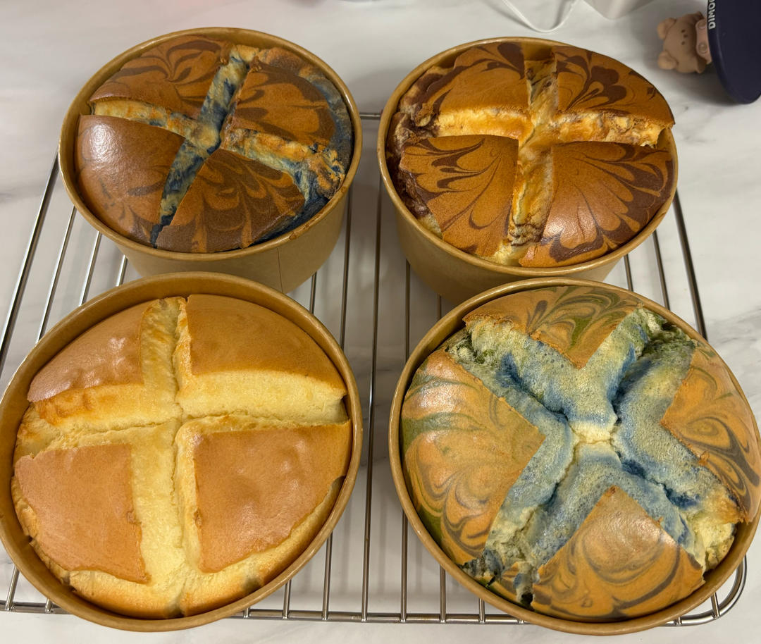 六寸原味炫彩戚风蛋糕