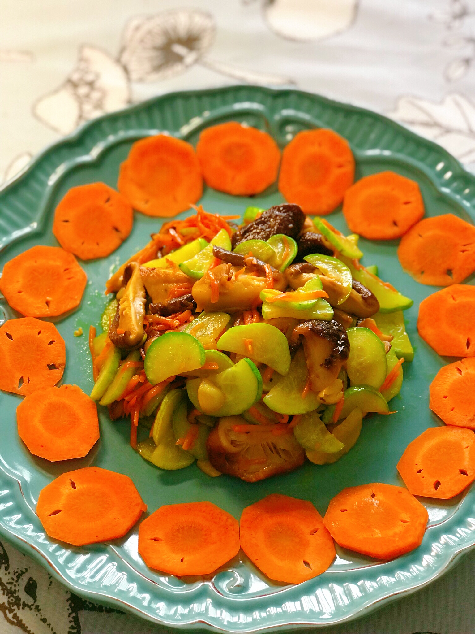 胡萝卜丝黄瓜片炒香菇的做法