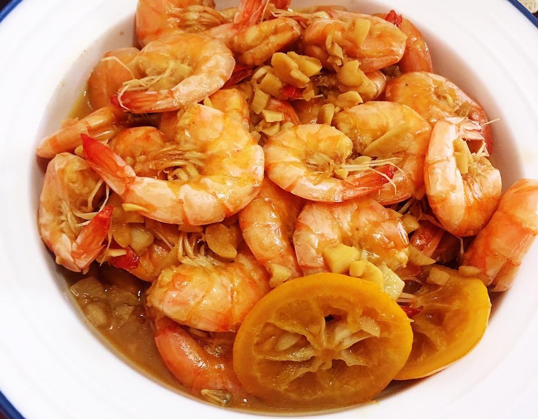 【电饭煲黄油柠檬虾】