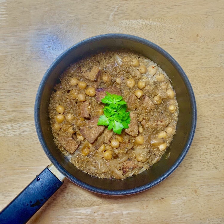 洋葱鹰嘴豆藜麦炖猪肉的做法 步骤5