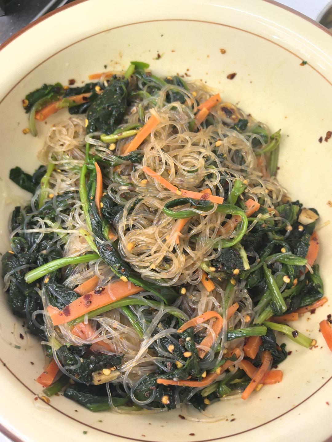 减脂菜～凉拌菠菜粉丝