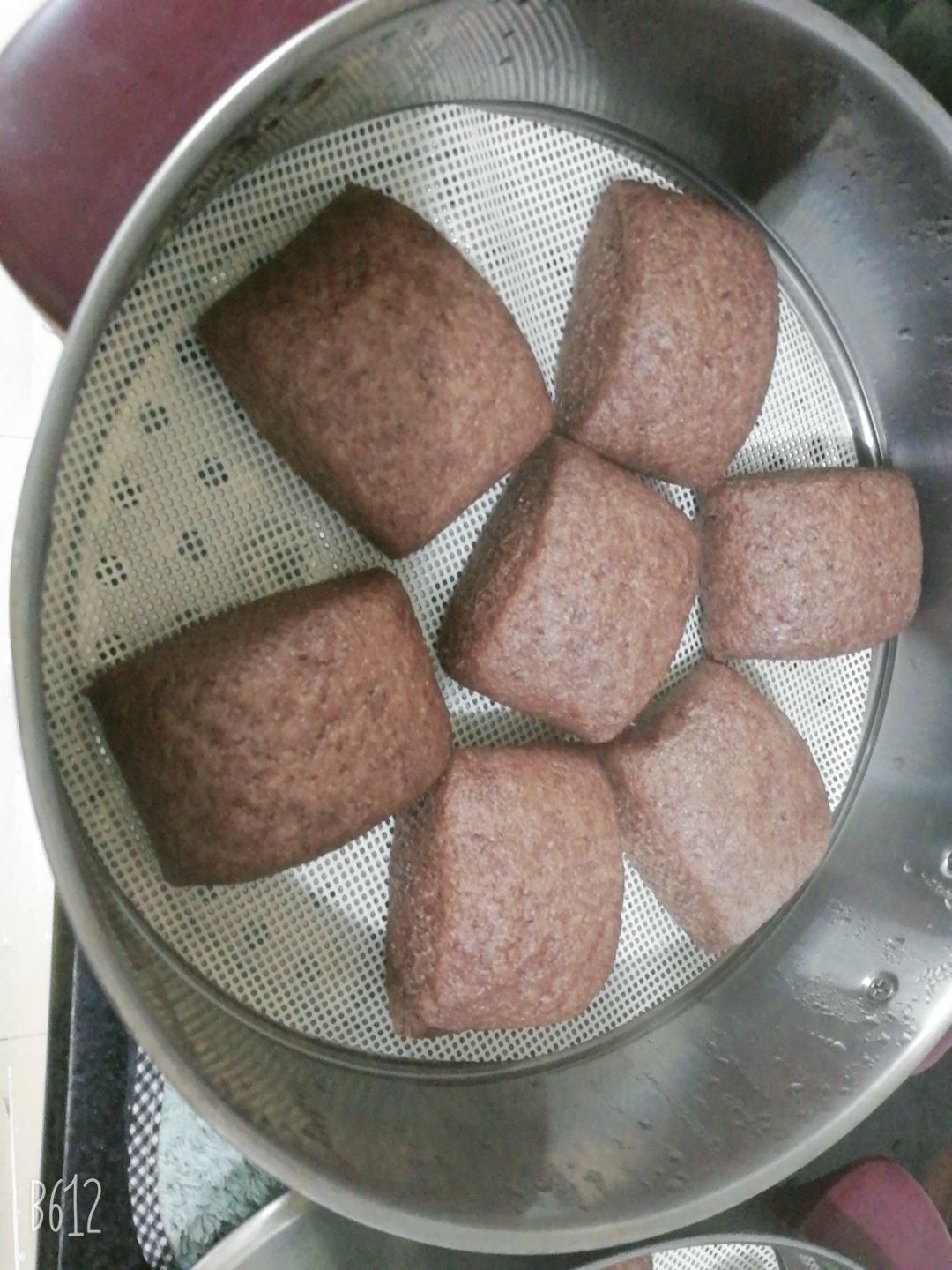 百分百纯黑麦馒头/小馅料馒头（低热量低gi健身减脂健康好美食）