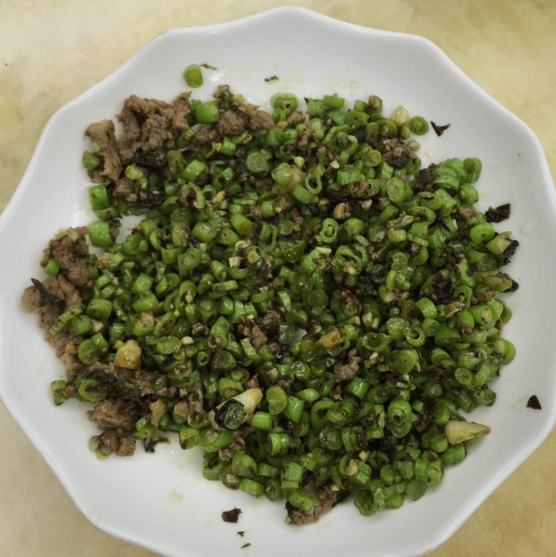 榄菜肉末四季豆