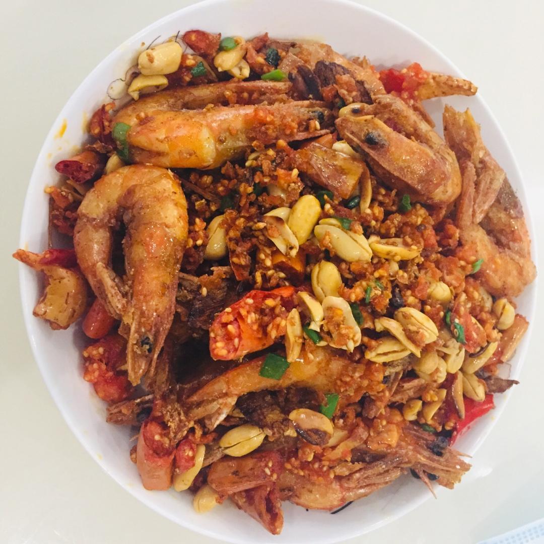 香辣酥炒大虾