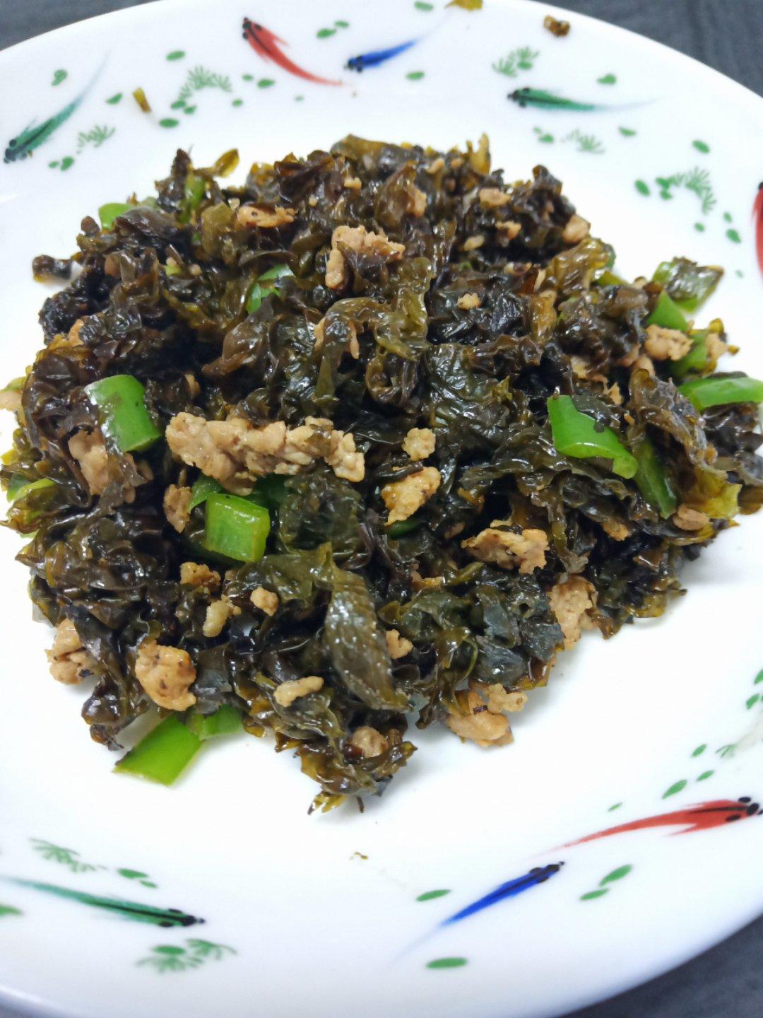 静水流深1974做的肉沫辣椒炒地衣