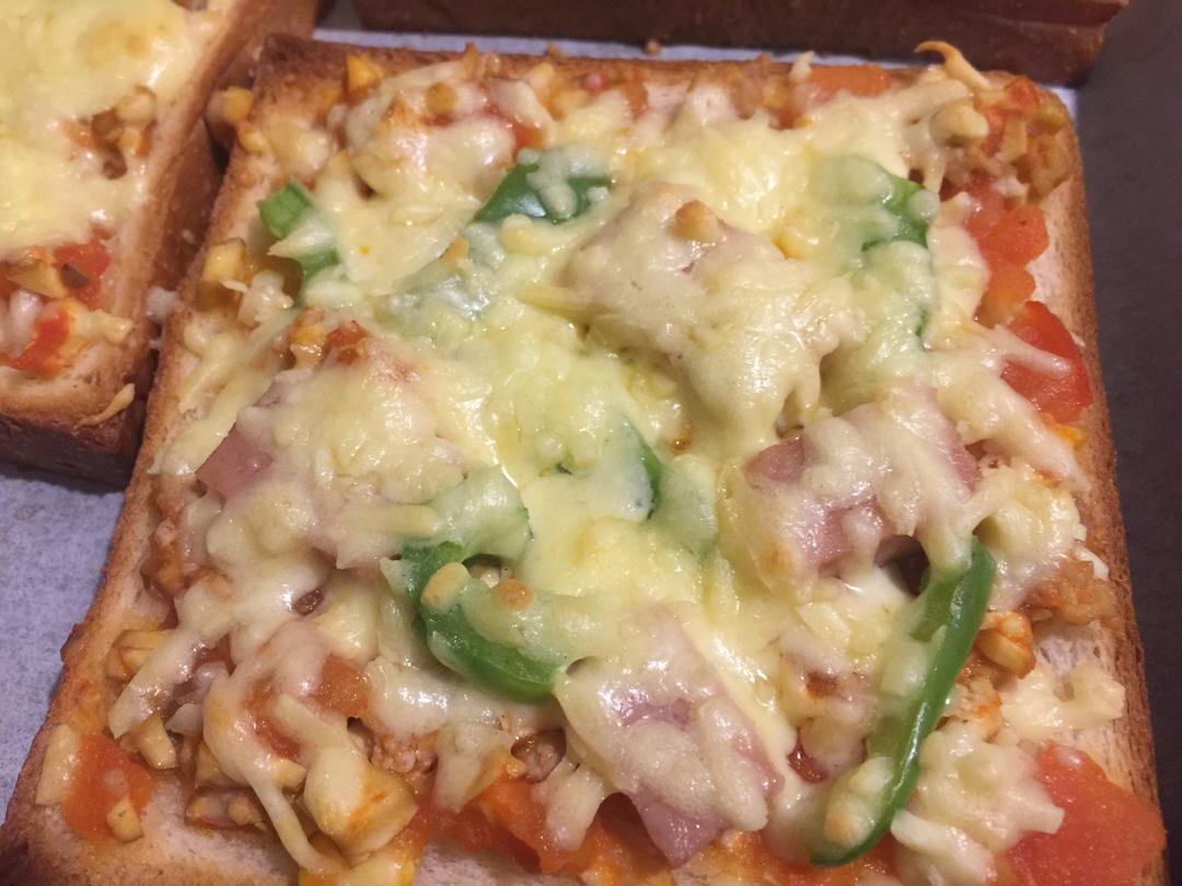 快手吐司披萨(切片)番茄肉酱味的做法