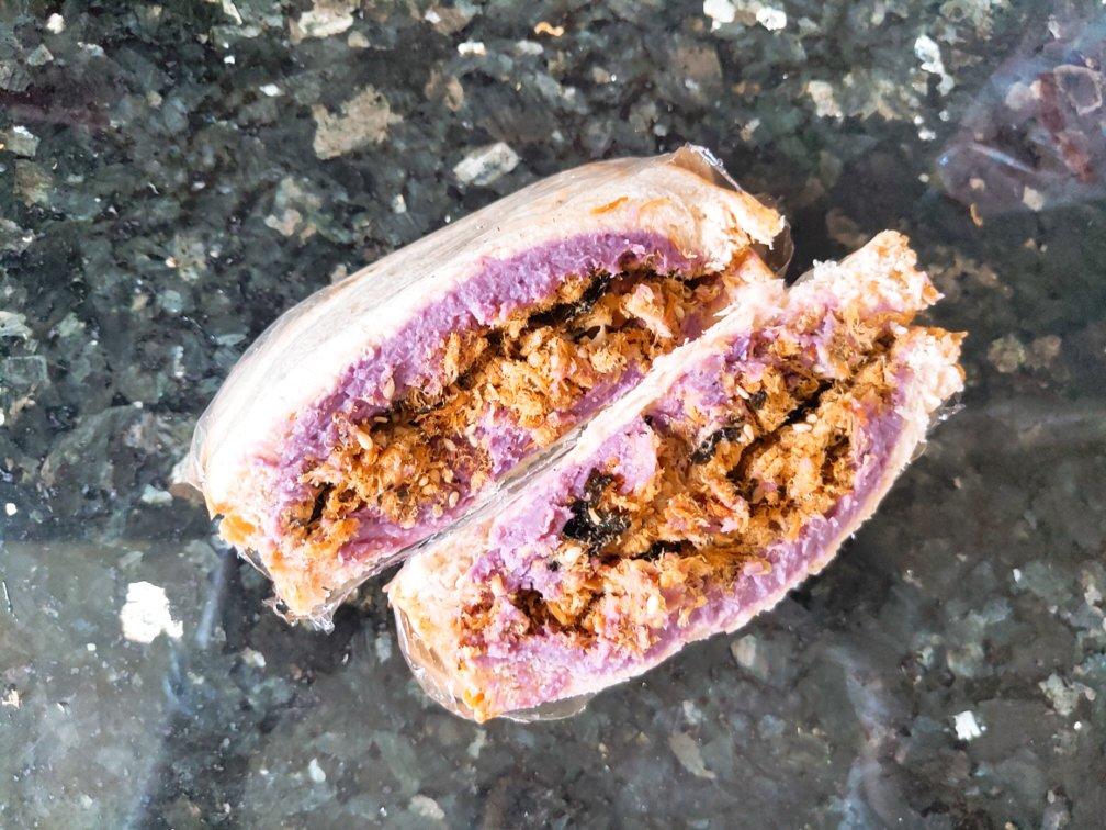 快手早餐-芋泥肉松吐司