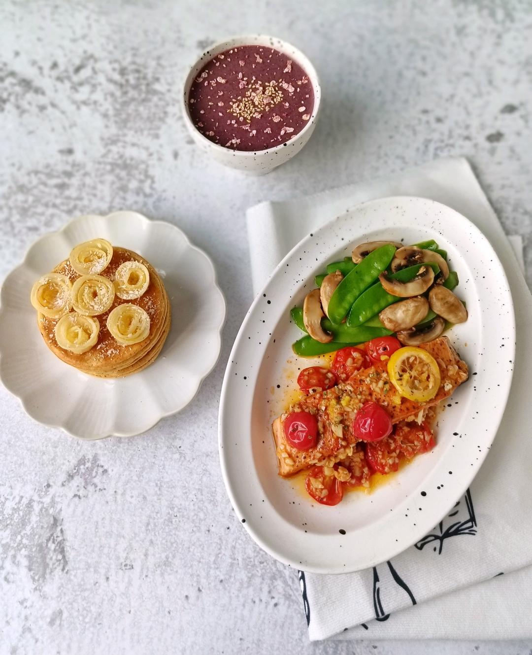 番茄柠檬蒜香佳沃三文鱼