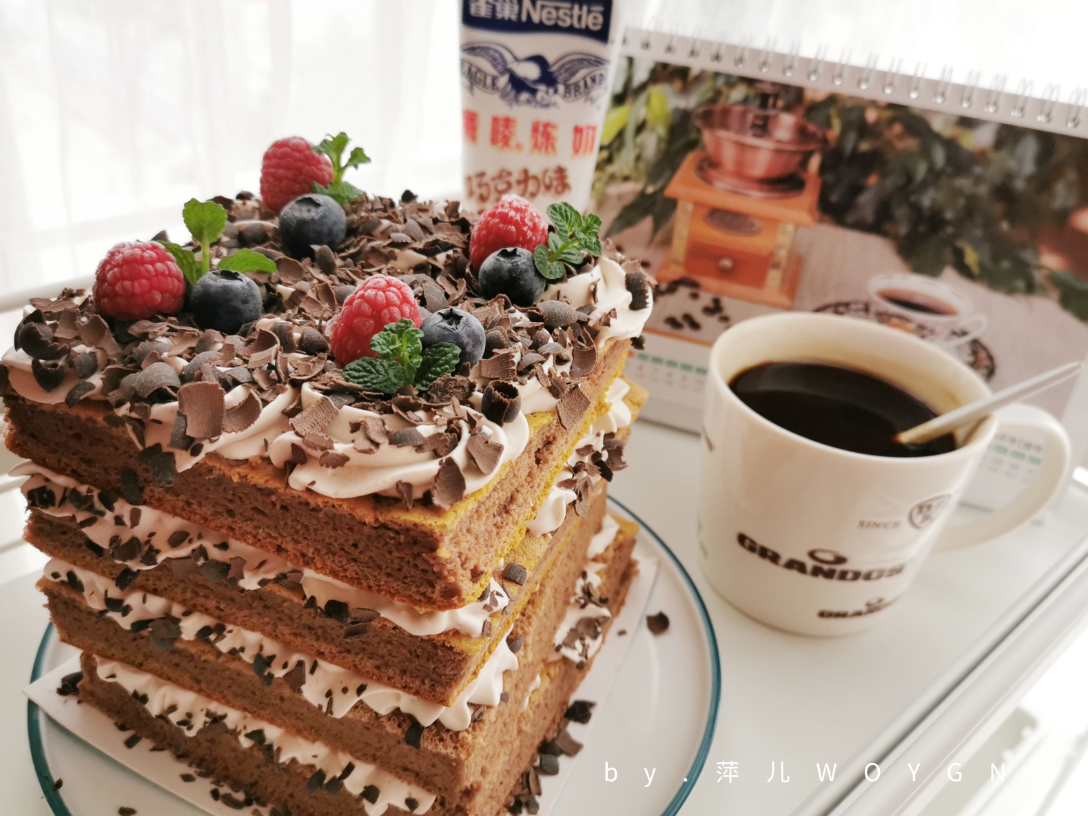 雀巢鹰唛巧克力炼奶浓情巧克力奶油蛋糕