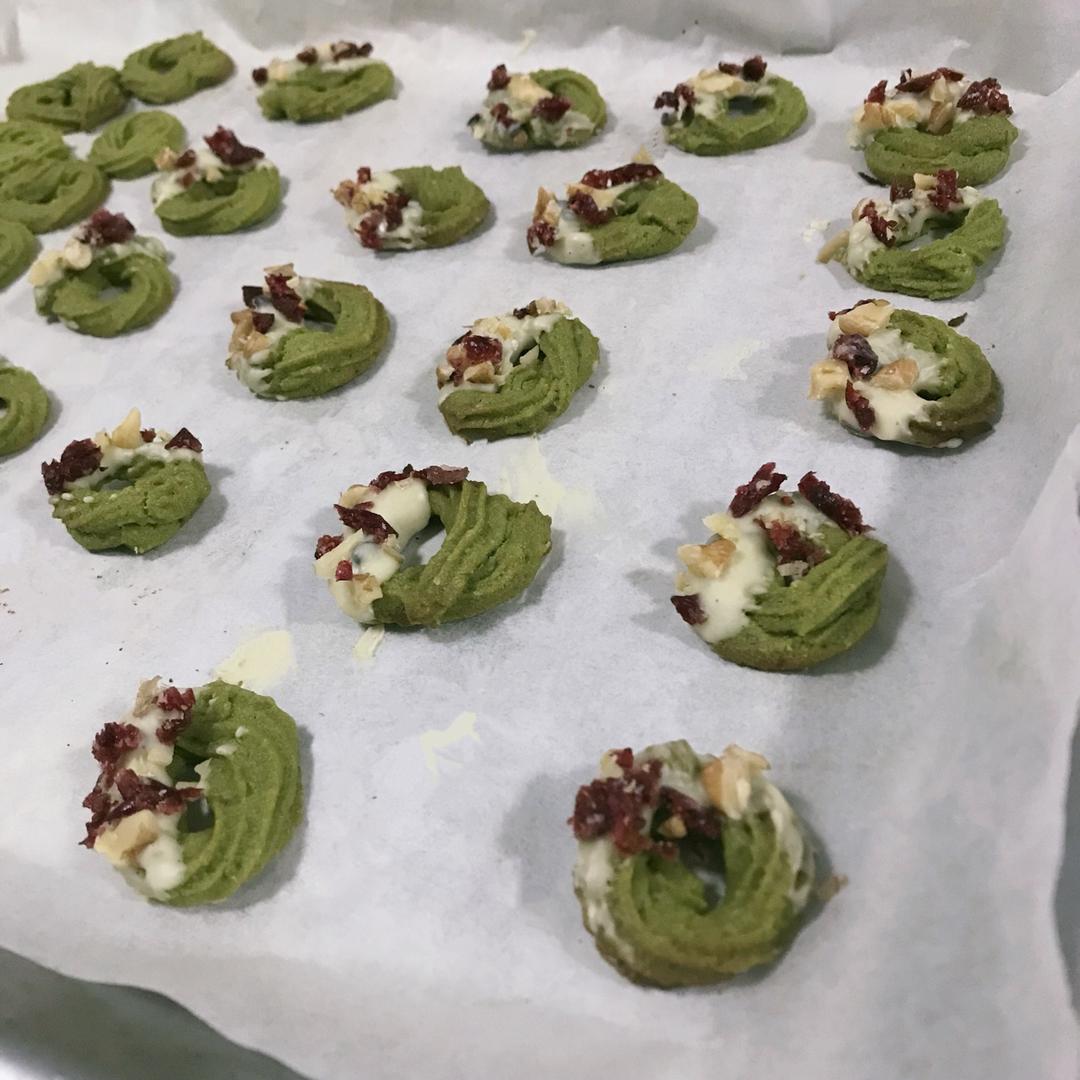 【圣诞花环】抹茶曲奇