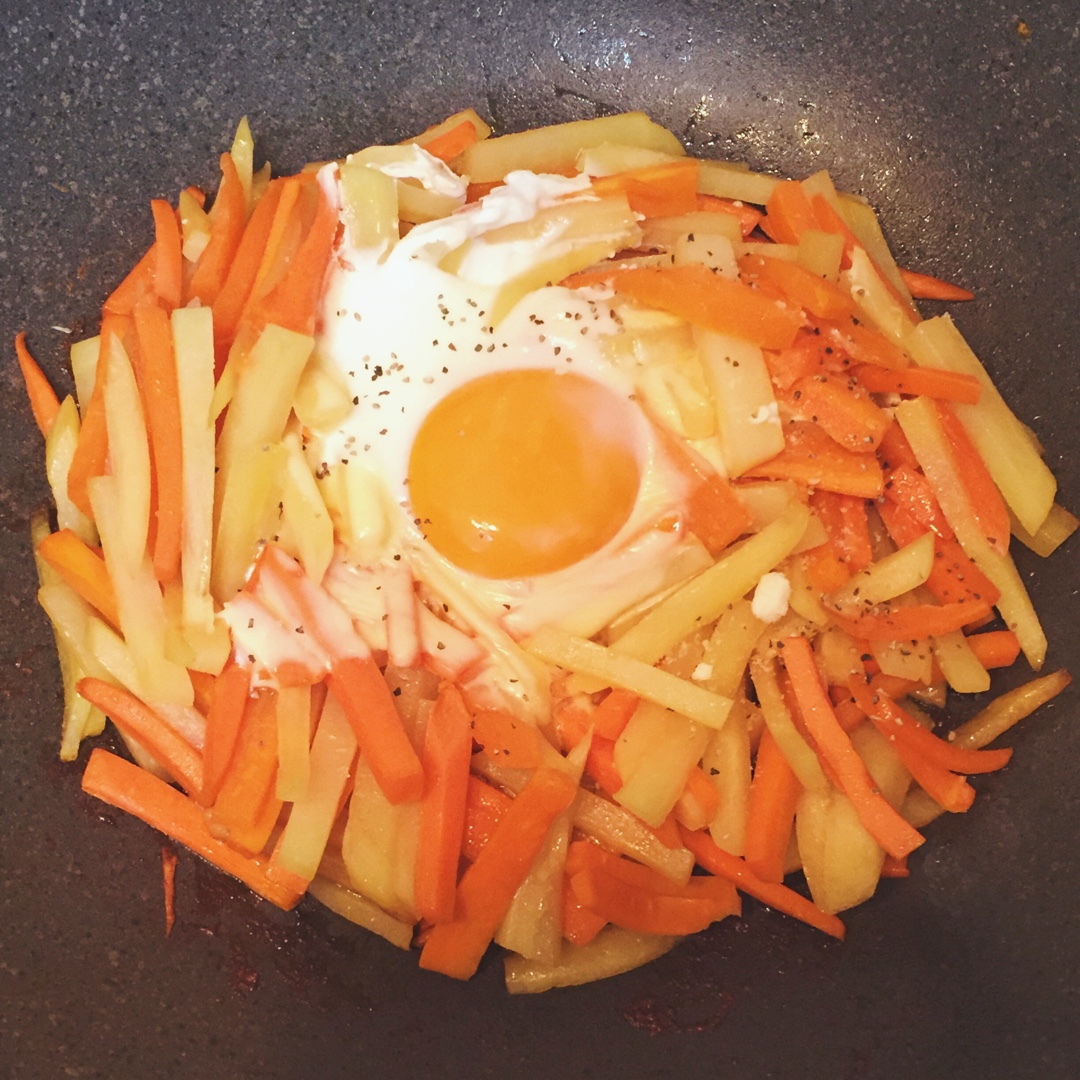 快手早餐—马铃薯火腿蛋