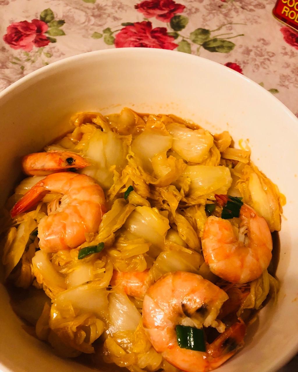 大虾炒白菜