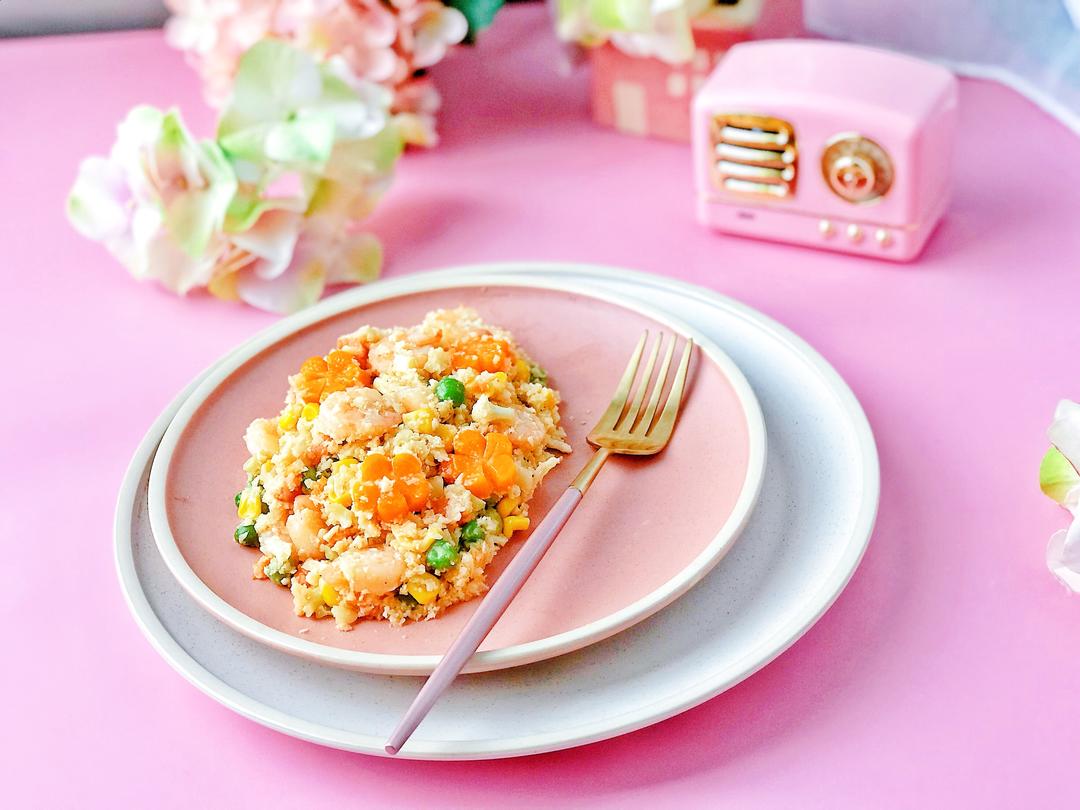 欧阳娜娜同款低脂餐㊙️藜麦虾仁假米饭的做法