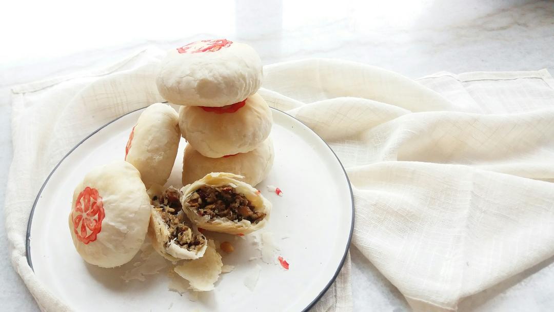 小萱yummy做的苏式五仁月饼--大包酥快手做出的层次分明