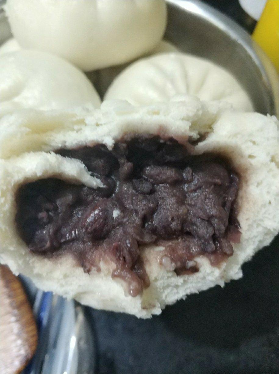 超好吃有豆豆的豆沙包，一次发酵（红豆包）