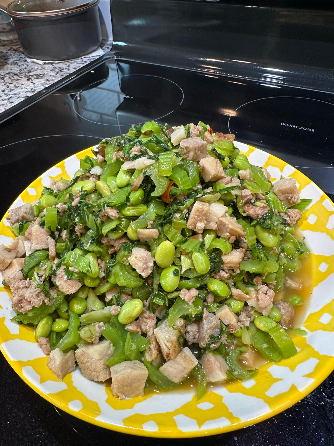 雪菜毛豆炒肉末