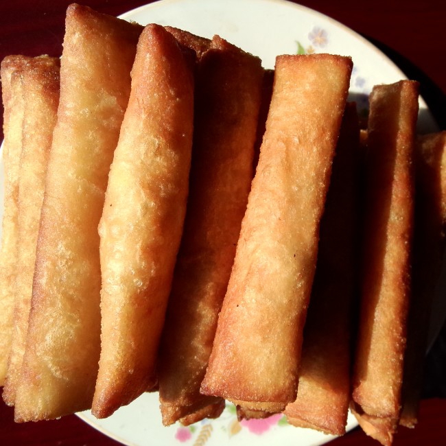 黄芽菜肉丝春卷