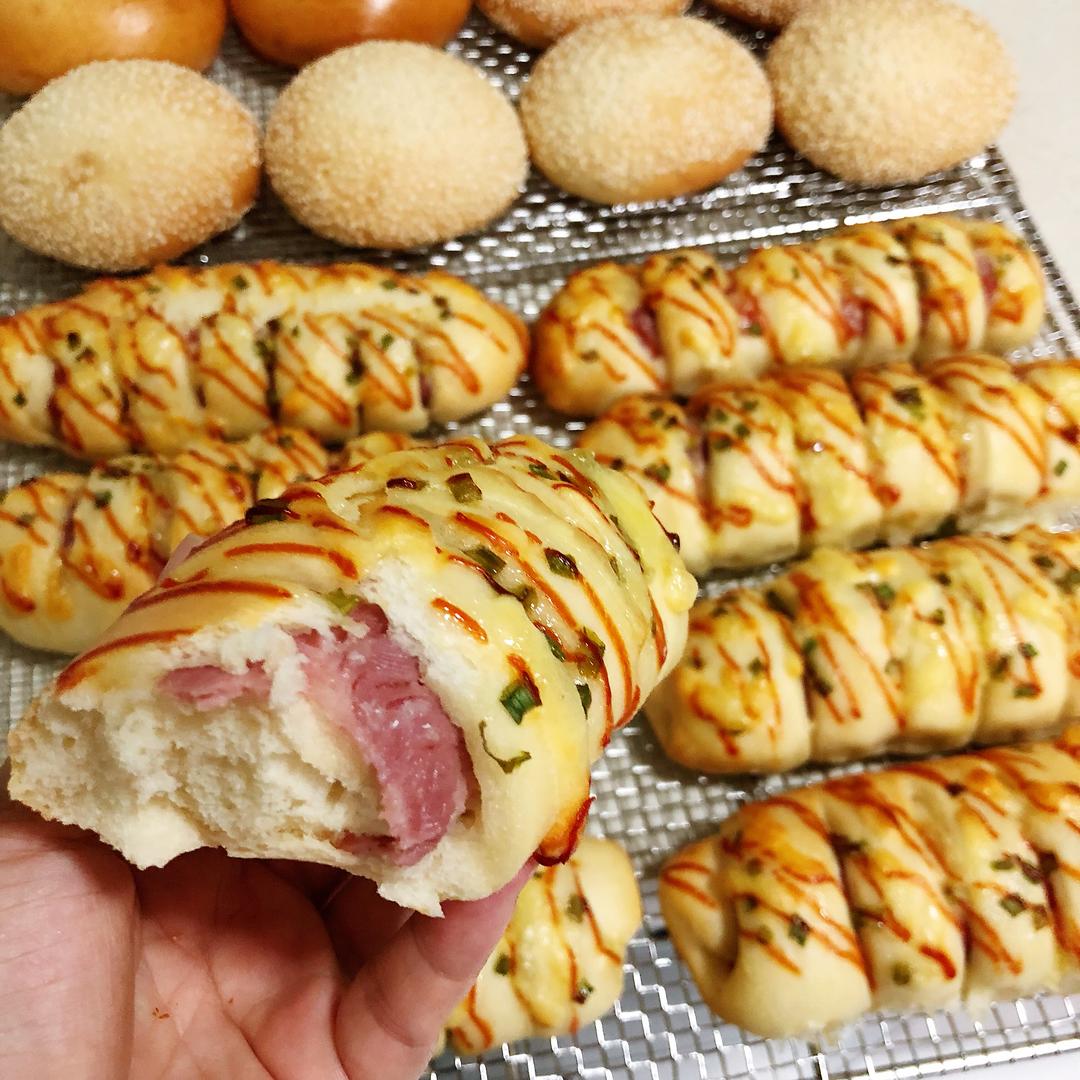 培根芝士面包（宵种）-大船长家高比克风炉食谱的做法